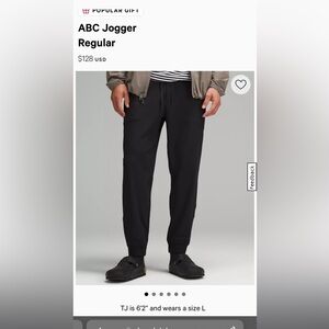 Lululemon dark charcoal ABC jogger men’s XS